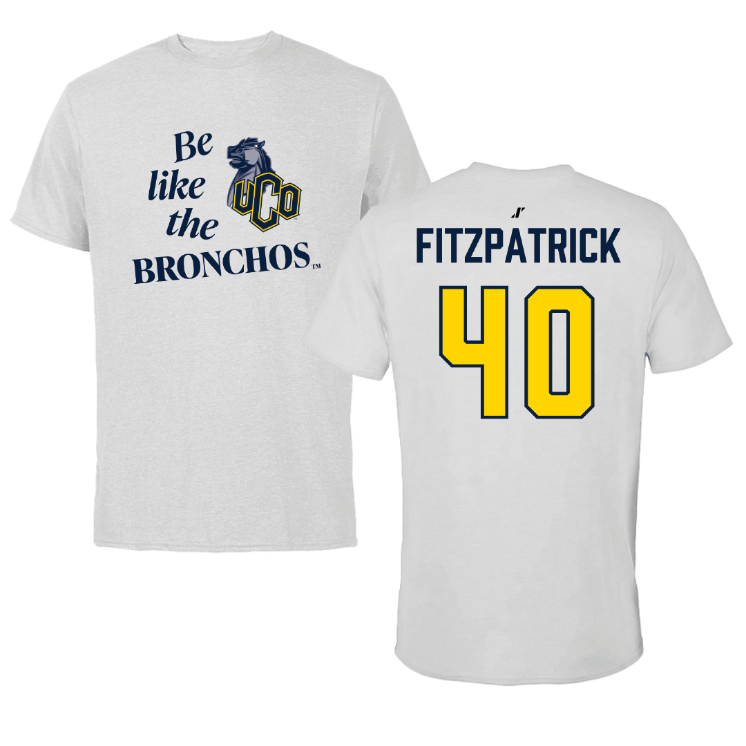 University of Central Oklahoma Football Light Gray Be Like Us Performance Tee - #40 Christopher Fitzpatrick