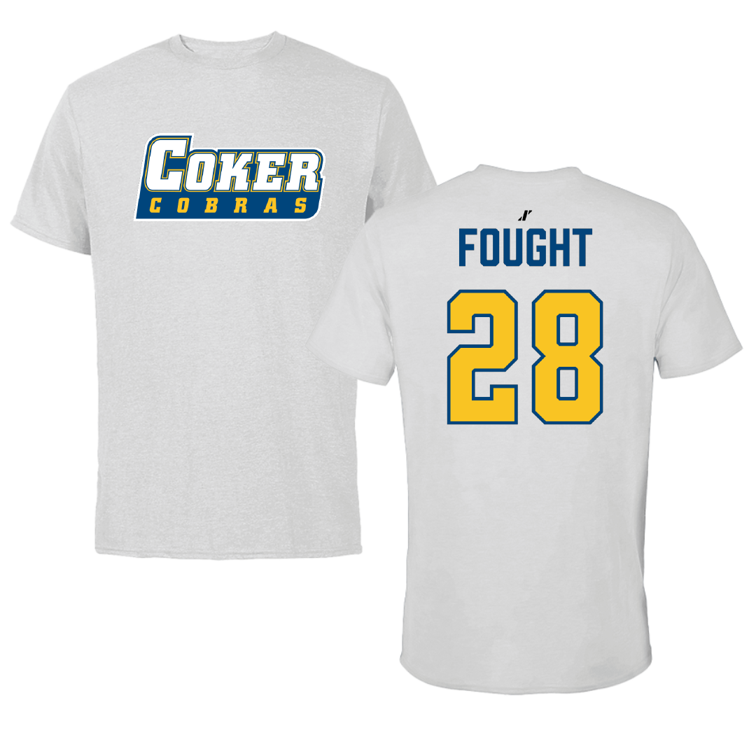 Coker University Soccer Light Gray Tee - #28 Abigail Fought