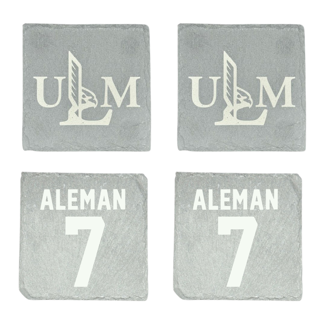 University of Louisiana Monroe Baseball Stone Coaster (4 Pack)  - #7 Angelo Aleman