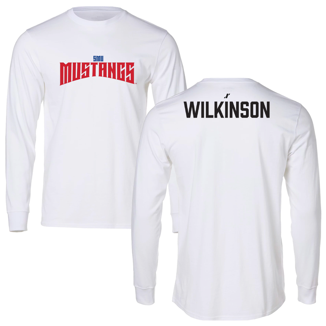 Southern Methodist University Equestrian White Classic Performance Long Sleeve - Sakari Wilkinson