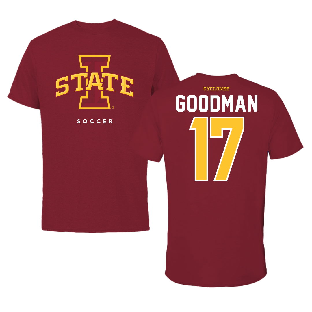 Iowa State University Soccer Cardinal Tee - #17 Morgan Goodman