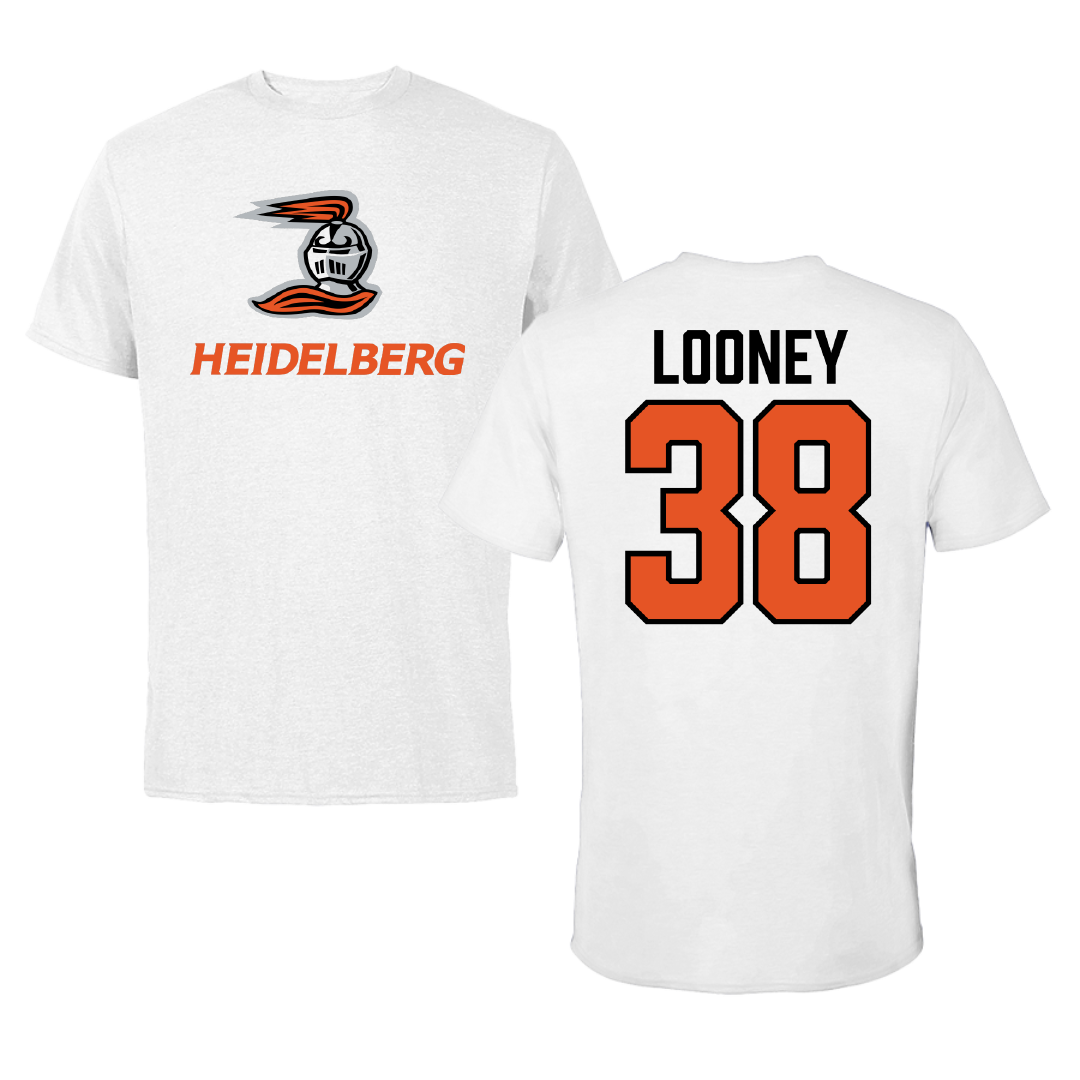 Heidelberg University Football White Tee - #38 Garrett Looney