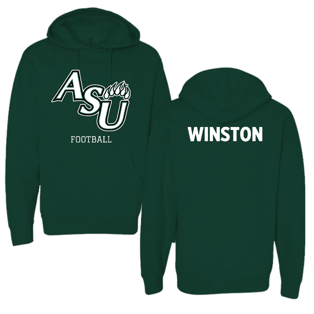 Adams State University Football Forest Green Block Hoodie - JaiVyence Winston