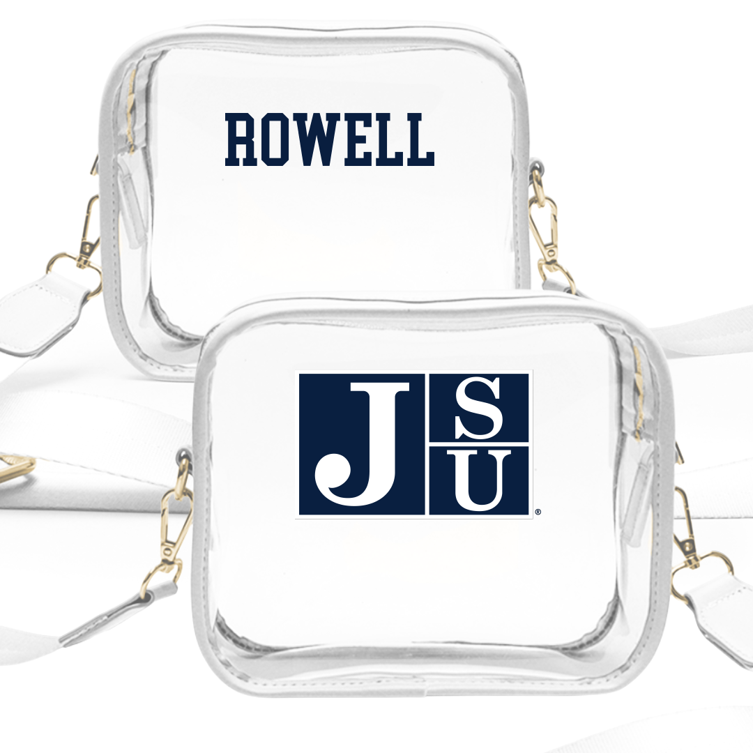 Jackson State University TF and XC White Clear Stadium Bag - Ledamian Rowell