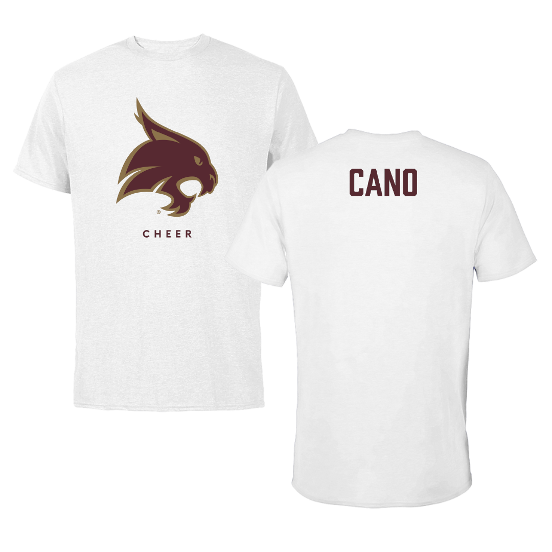 Texas State University Cheer White Performance Tee - Aylanih Cano