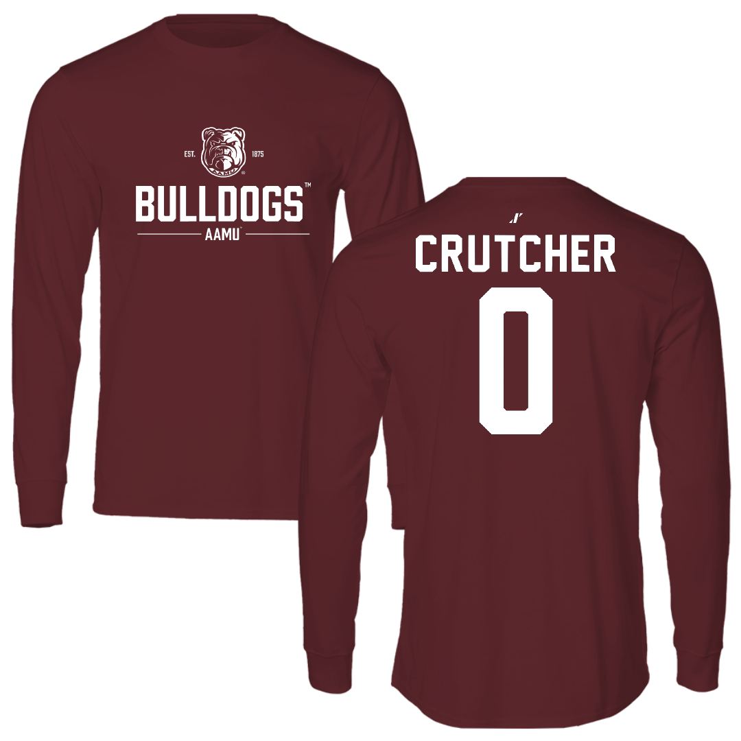 Alabama A&M University Baseball Maroon General Long Sleeve - #0 Rynzo Crutcher