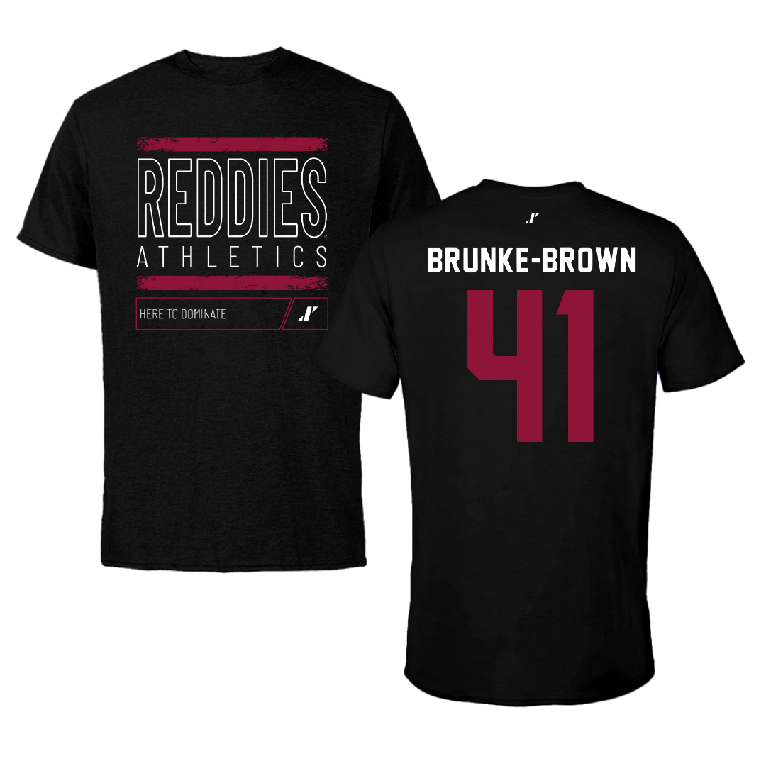Henderson State University Football Black Dominate Tee - #41 Colton Brunke-Brown