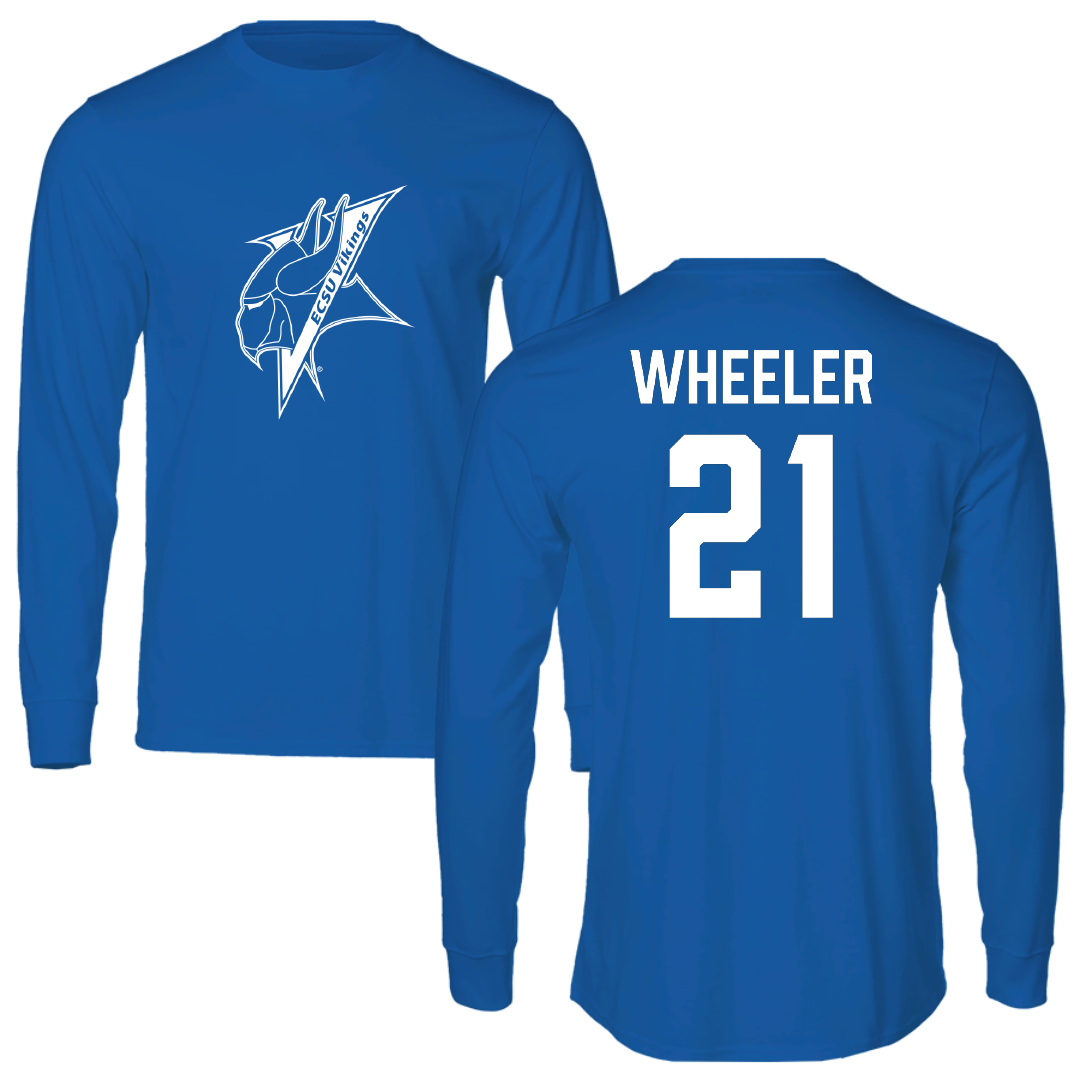 Elizabeth City State University Basketball (M) Blue Long Sleeve - #21 Braylon Wheeler