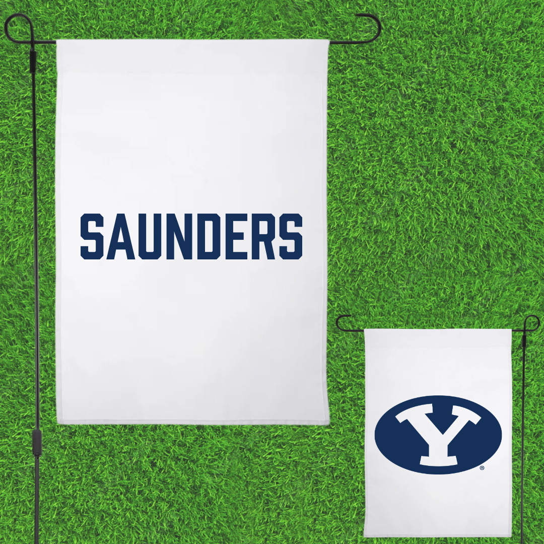 Brigham Young University TF and XC White Garden Flag - Connor Saunders