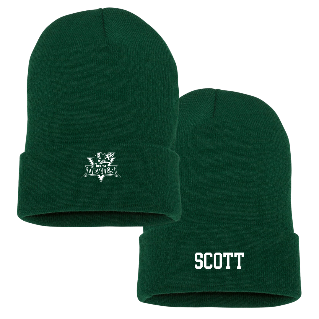 Mississippi Valley State University Baseball University Green Beanie - Carson Scott