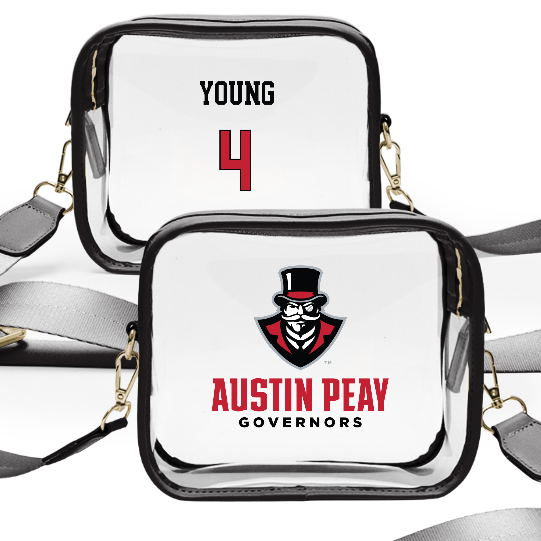 Austin Peay State University Soccer (W) Black Clear Stadium Bag - #4 Carolyne Young