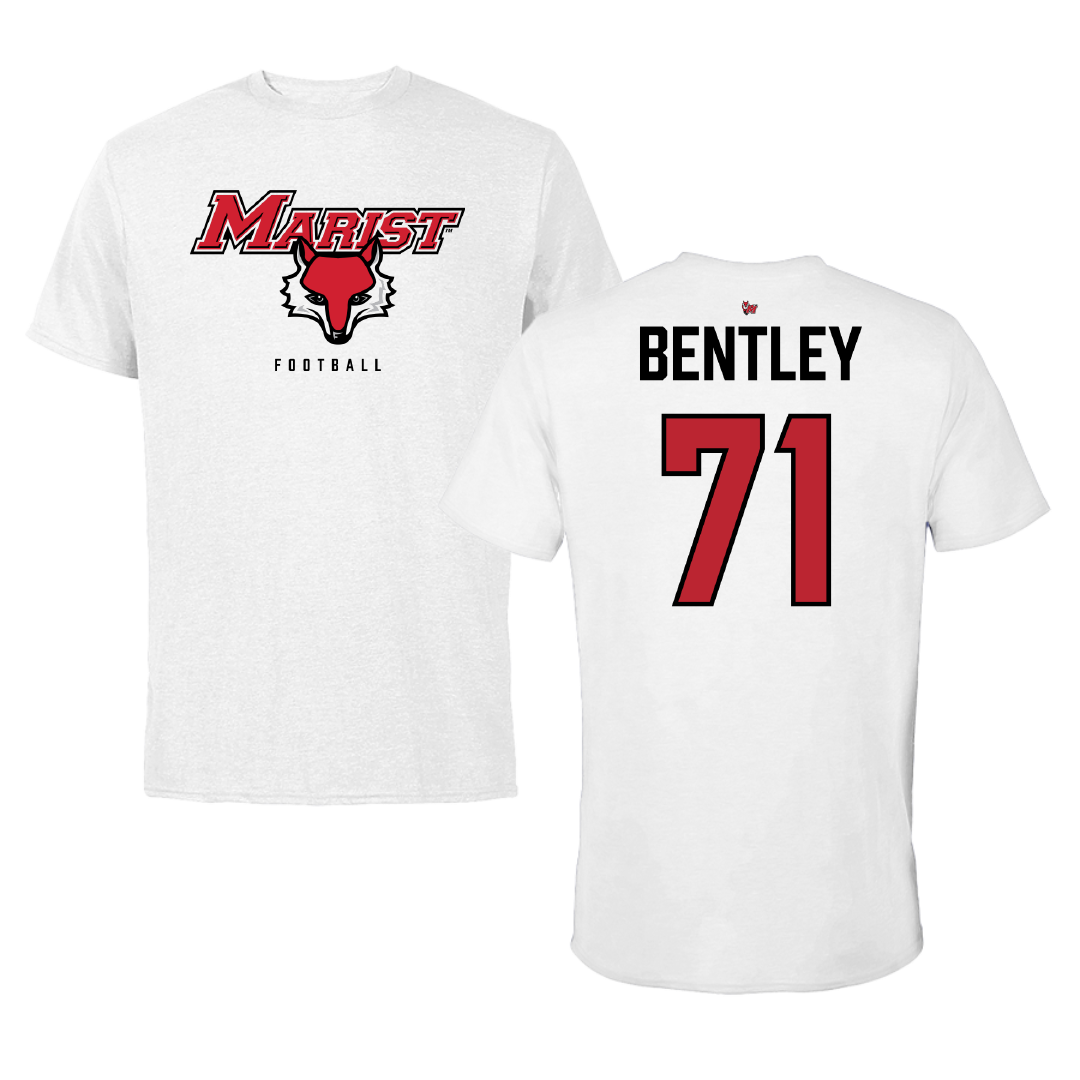 Marist University Football White Tee - #71 Jacob Bentley