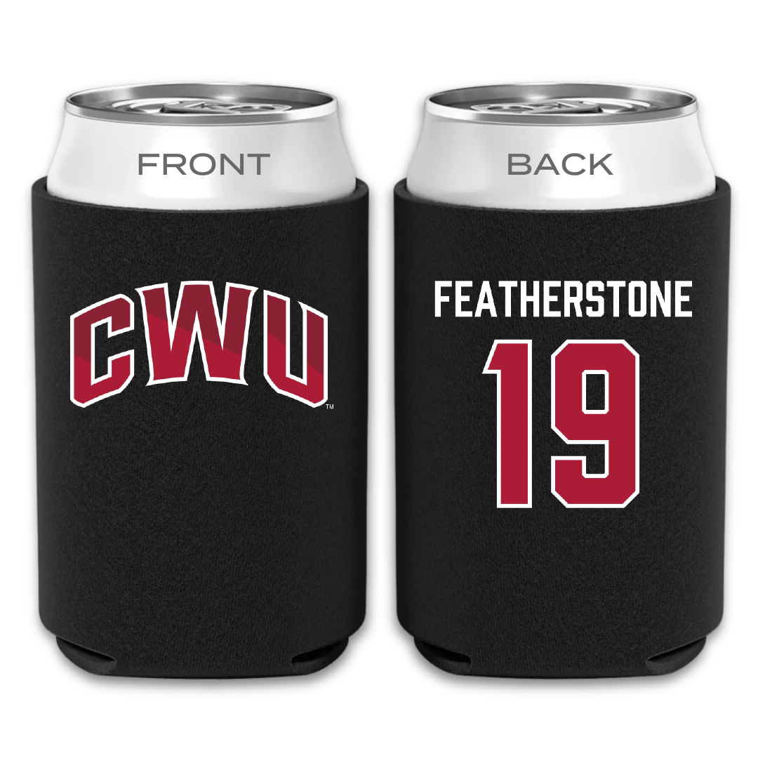 Central Washington University Football Black Can Cooler - #19 Samaje Featherstone