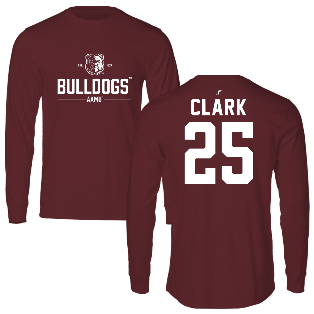 Alabama A&M University Baseball Maroon General Long Sleeve - #25 Raymond Clark