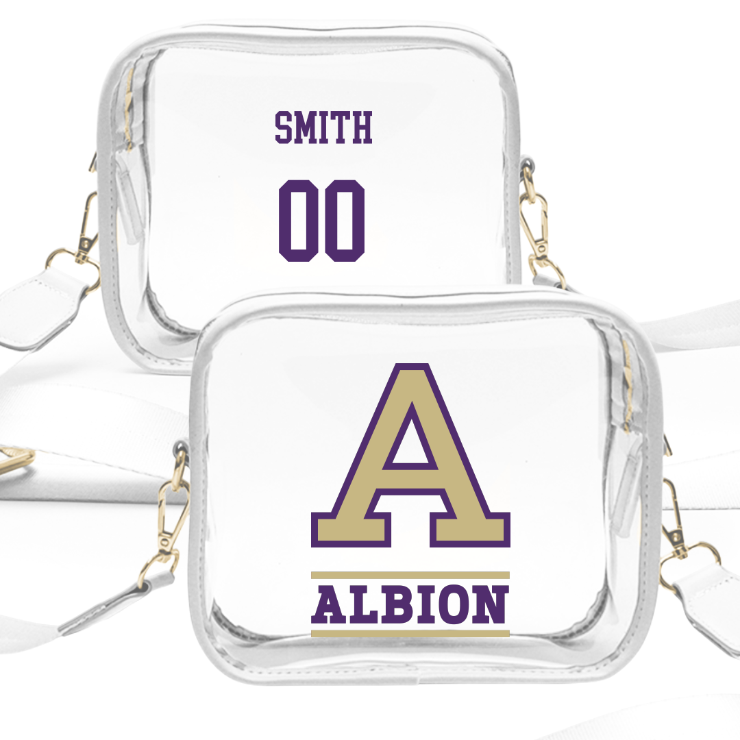 Albion College Football White Clear Stadium Bag - #00 Thomas Smith