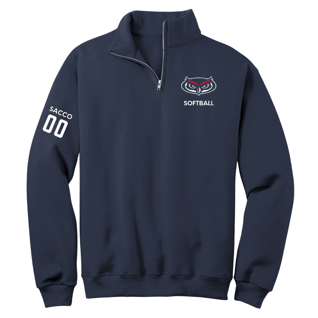 Florida Atlantic University Softball Navy Quarter-Zip - #00 Gabby Sacco
