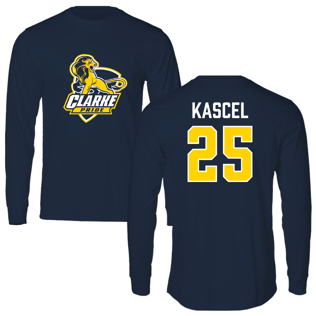 Clarke University Basketball (M) Navy Long Sleeve - #25 Michael Kascel