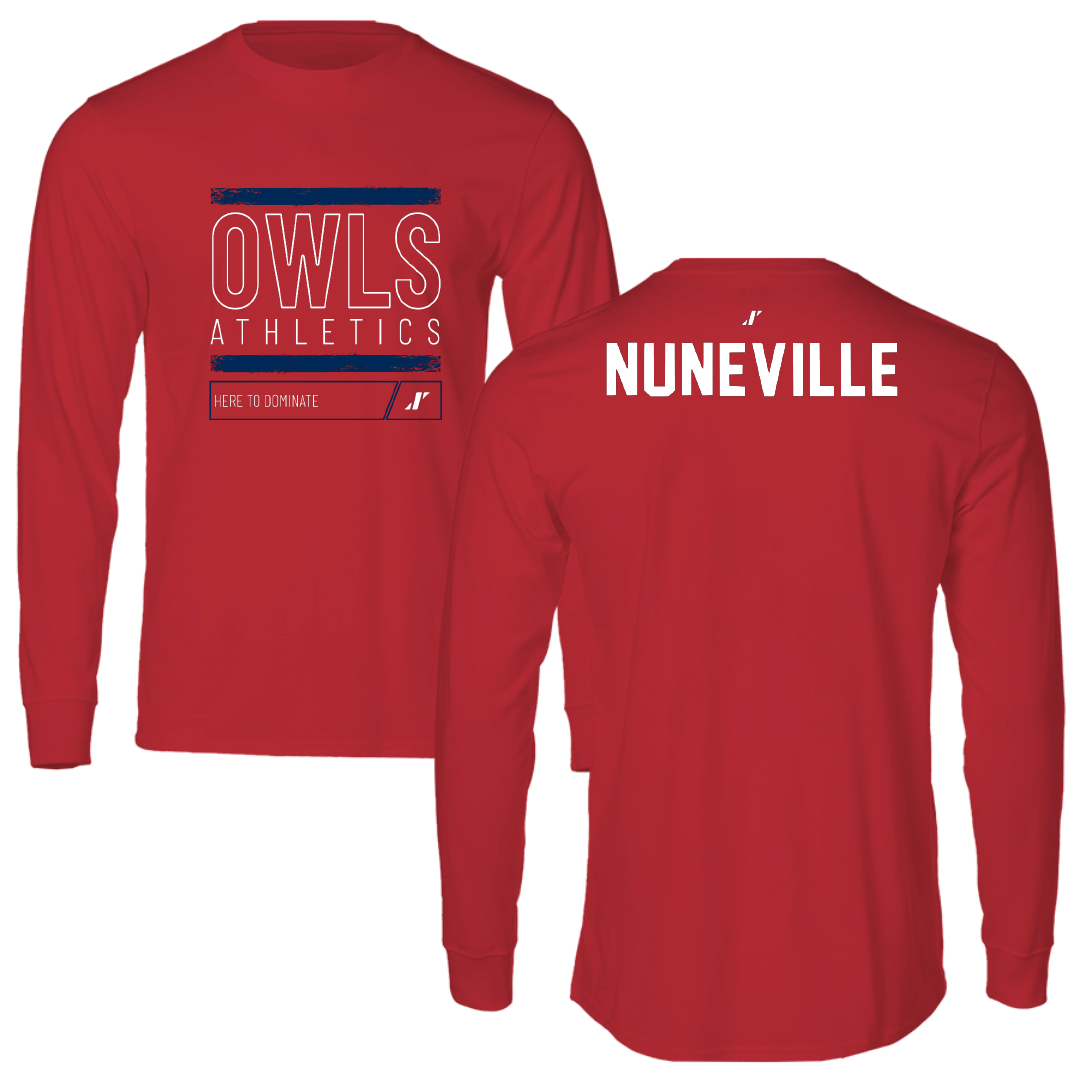 Florida Atlantic University TF and XC Red Dominate Performance Long Sleeve - William Nuneville