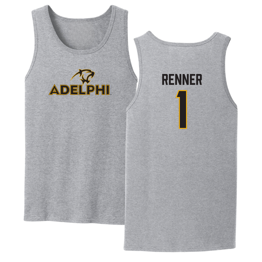 Adelphi University Lacrosse Sport Gray Tank Top - #1 Dylan Renner
