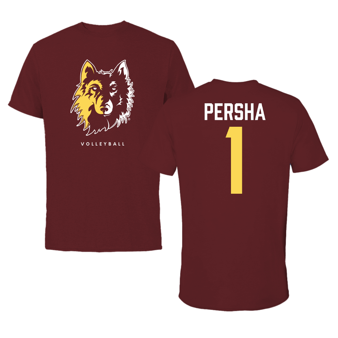 Northern State University Volleyball Maroon Performance Tee - #1 Victoria Persha