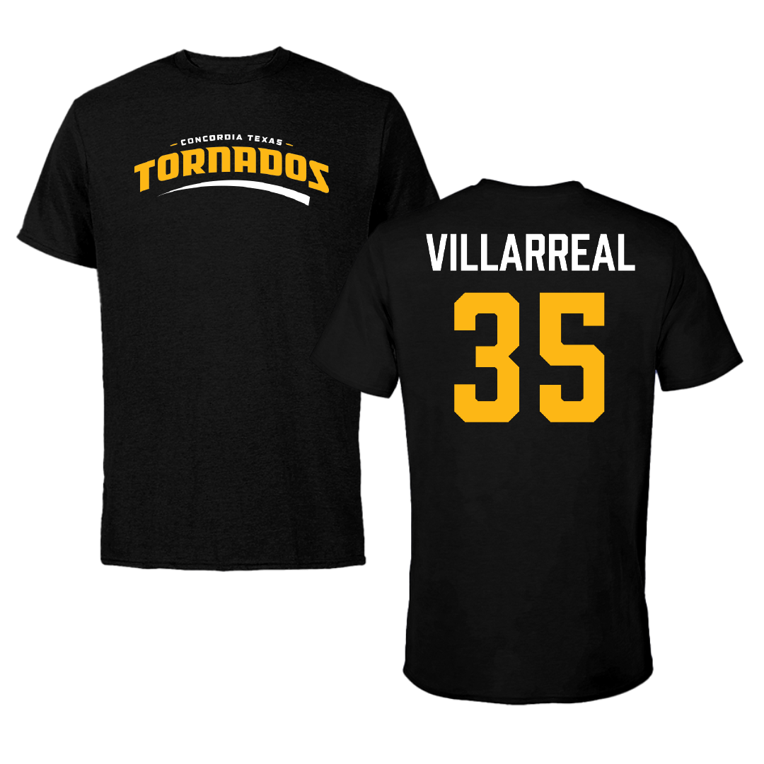 Concordia University (Texas) Baseball Black Performance Tee - #35 Robert Villarreal