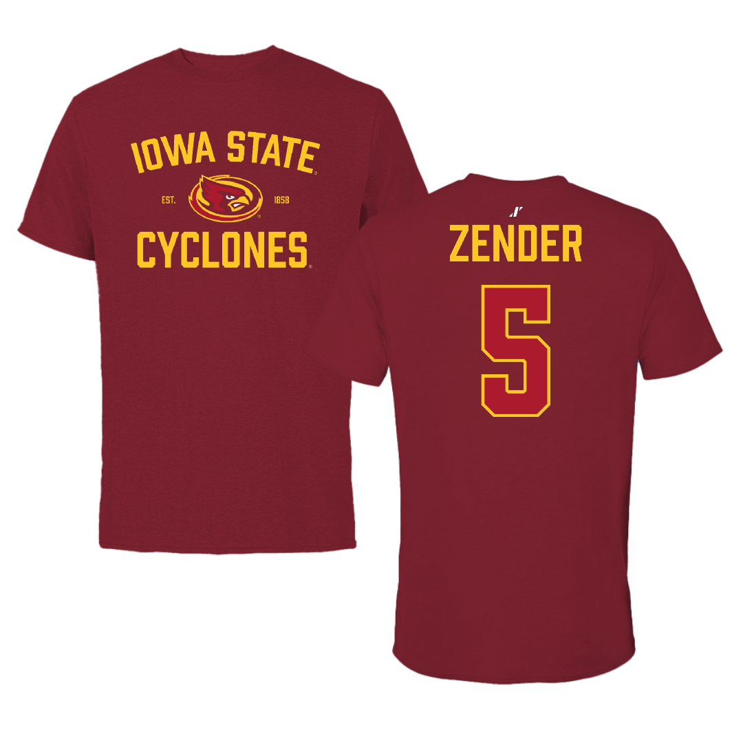 Iowa State University Softball Cardinal General Tee - #5 Paige Zender