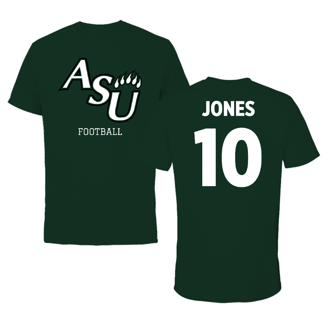 Adams State University Football Forest Green Performance Tee - #10 Hayden Jones