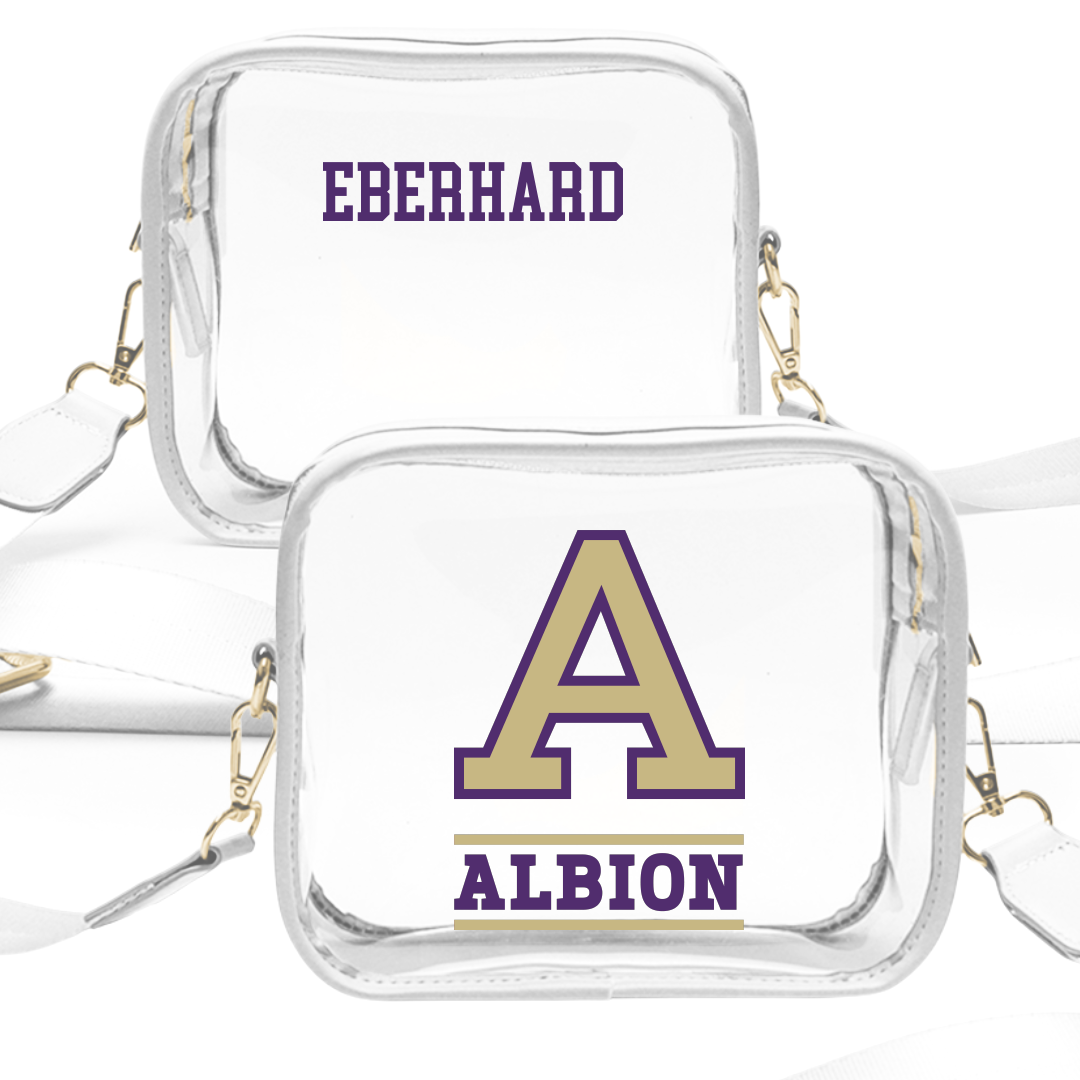 Albion College Wrestling (M) White Clear Stadium Bag - Koen Eberhard