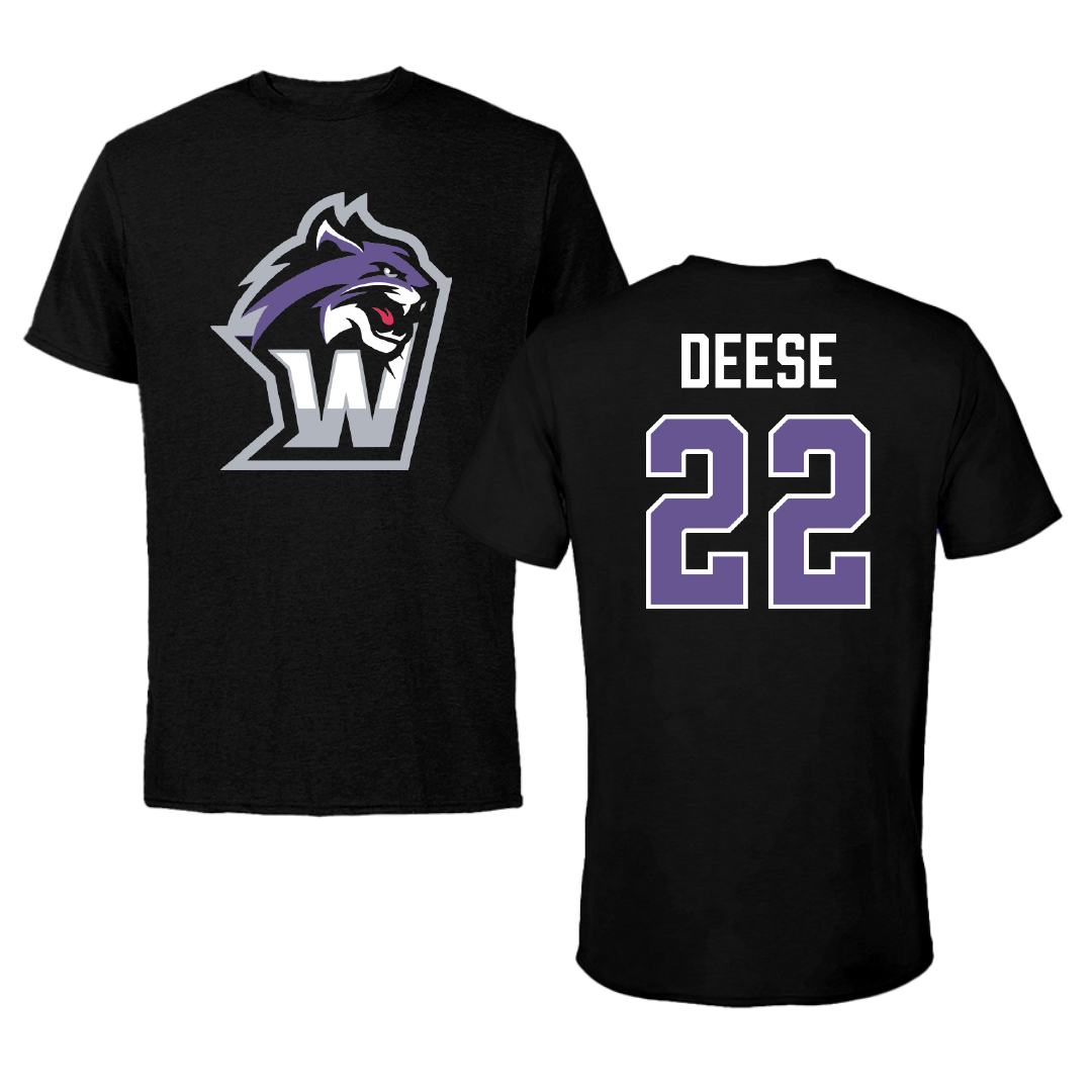 Wiley University Softball Black Performance Tee - #22 Jaiden Deese