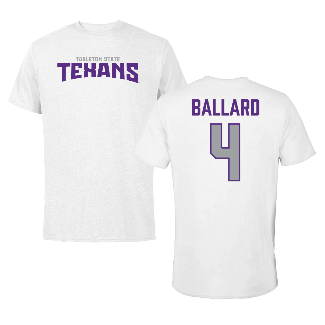 Tarleton State University Soccer (W) White Classic Tee - #4 Zoe Ballard