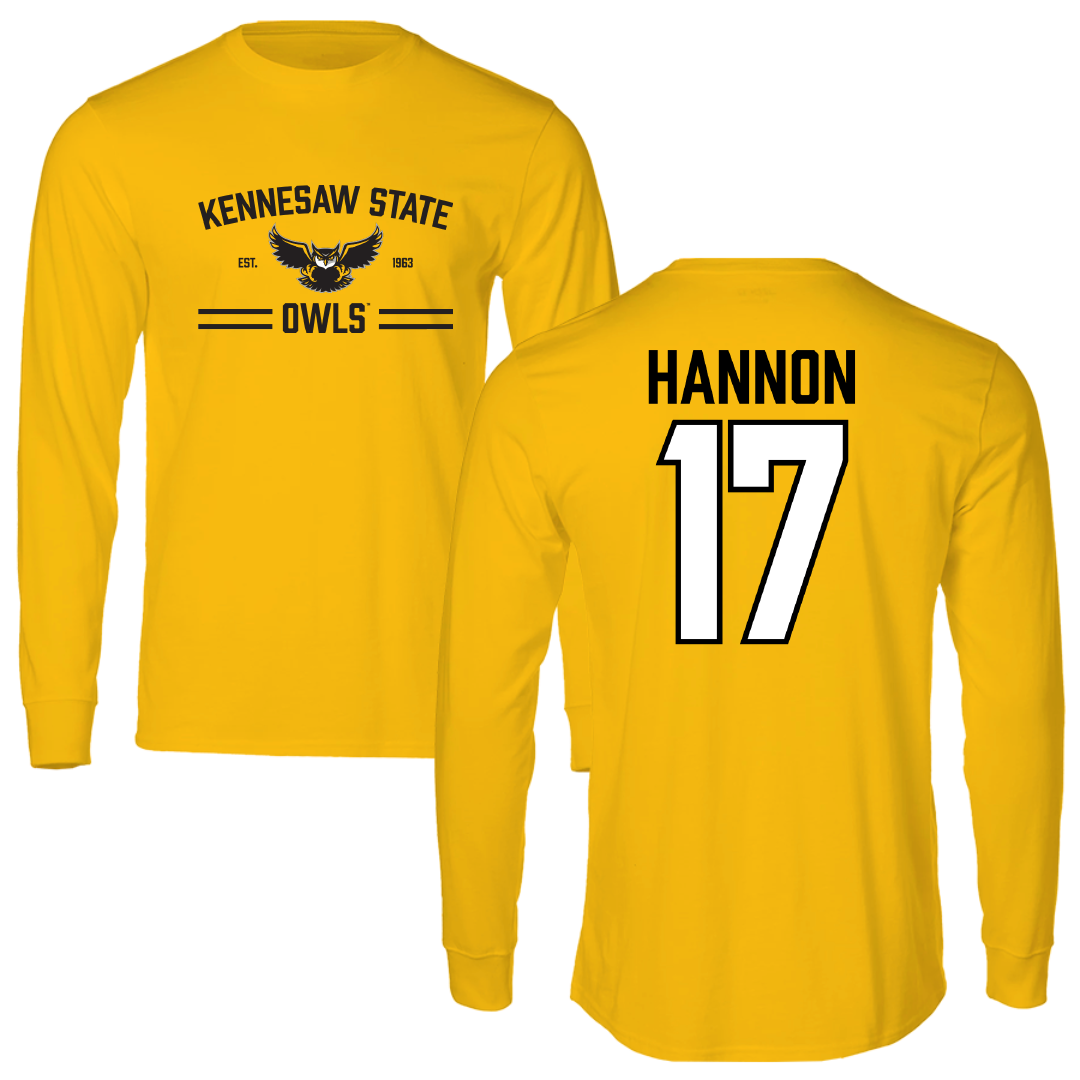 Kennesaw State University Lacrosse Gold General Performance Long Sleeve - #17 Aria Hannon
