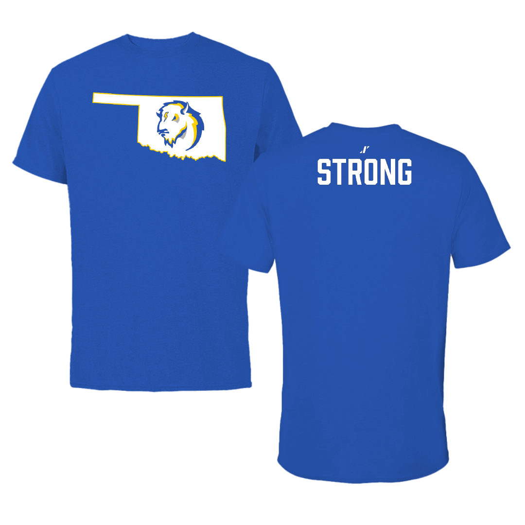 Southeastern Oklahoma State University TF and XC Blue State Tee - Kaydence Strong