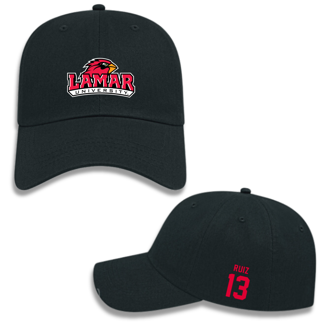 Lamar University Baseball Black Hat - #13 Ethan Ruiz