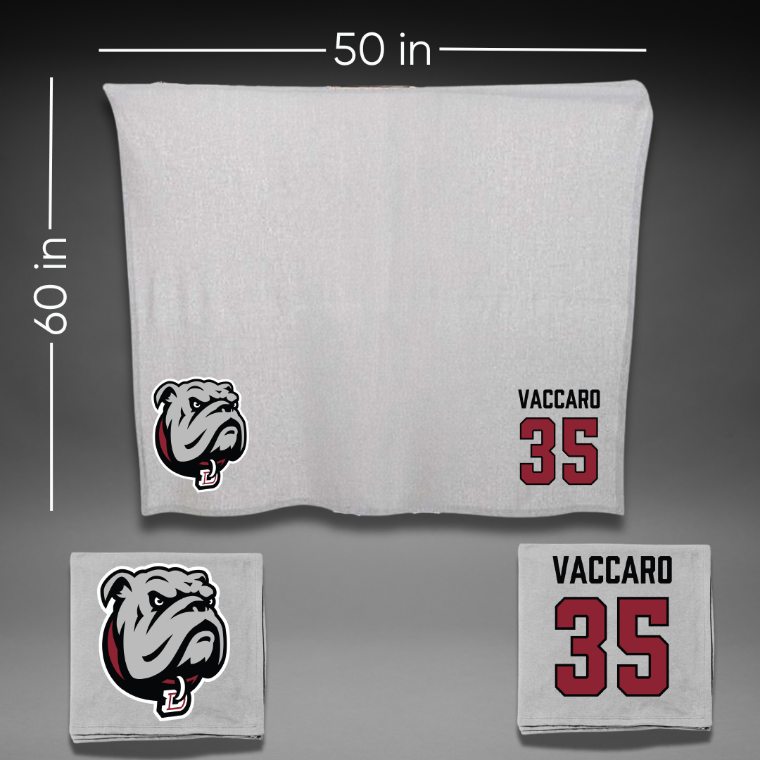 Dean College Lacrosse (M) Gray Blanket - #35 Colby Vaccaro