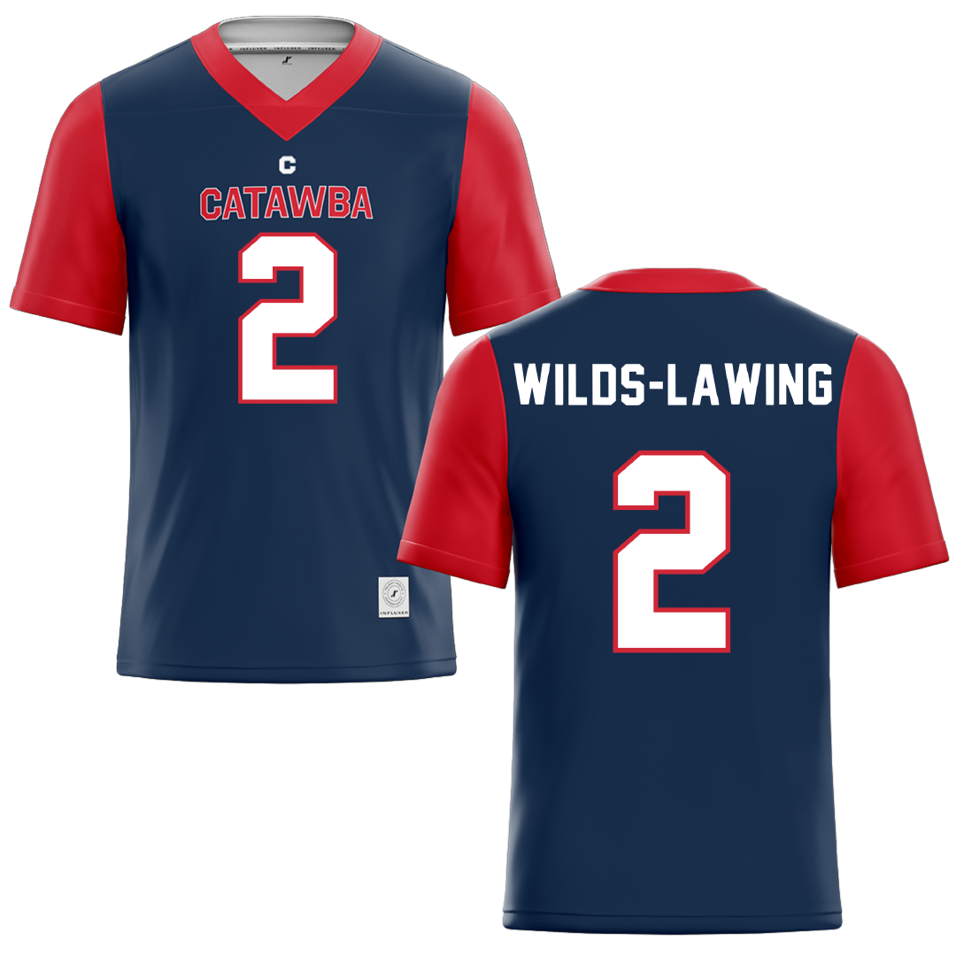 Catawba College Navy Football Jersey - #2 Nick Wilds-Lawing