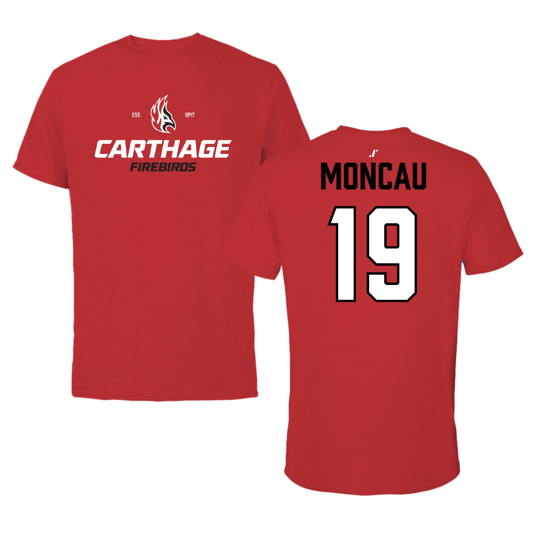 Carthage College Soccer Red General Performance Tee - #19 Alex Moncau