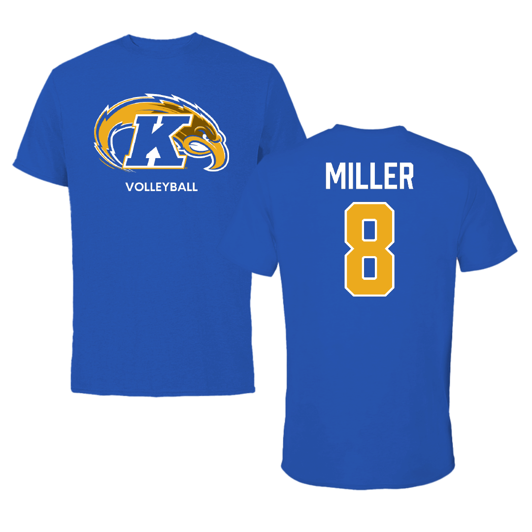 Kent State University Volleyball (W) Blue Performance Tee - #8 Nadia Miller