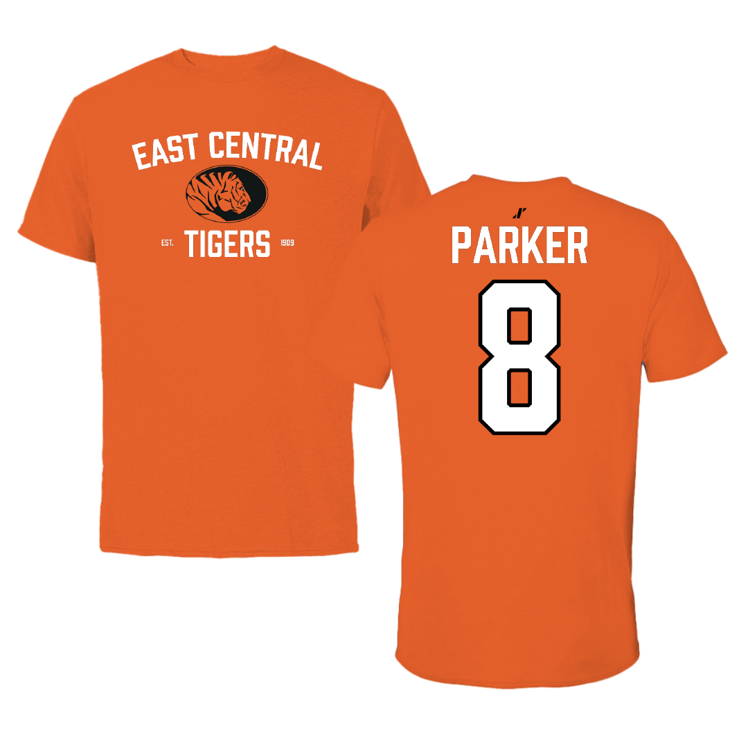 East Central University Football Orange General Tee - #8 Darwin Parker