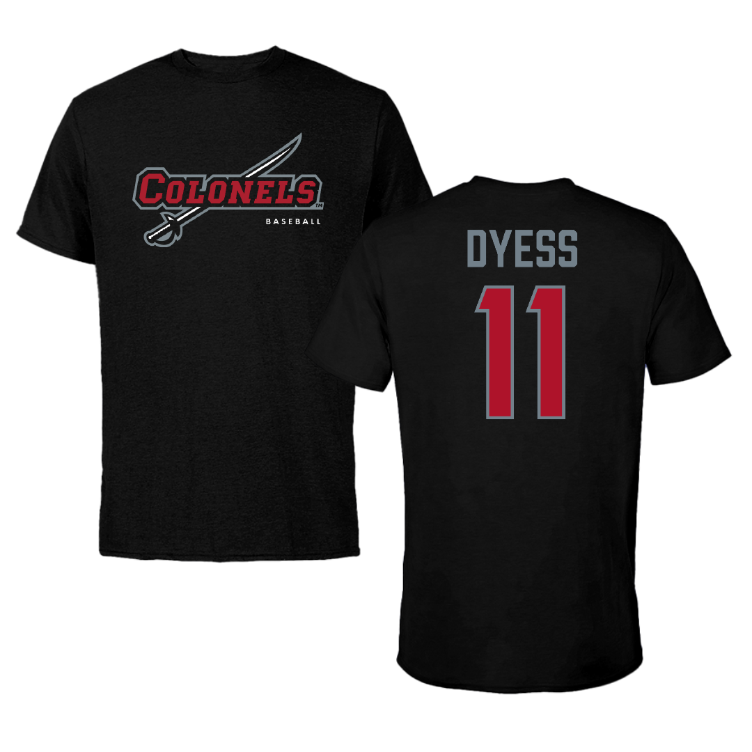 Nicholls State University Baseball Black Performance Tee - #11 Caleb Dyess
