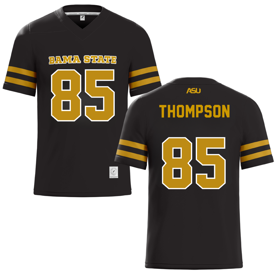 Alabama State University Black Football Jersey - #85 Manny Thompson