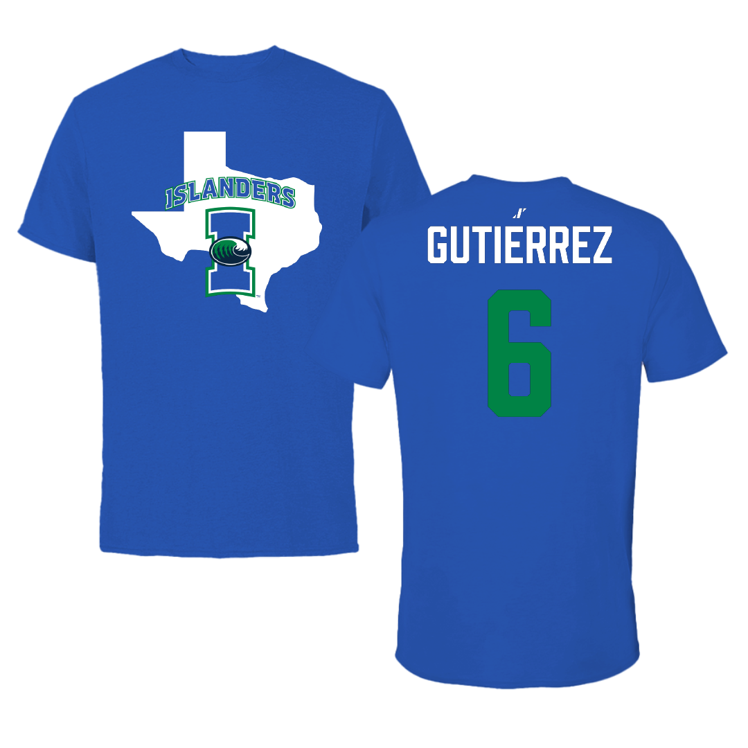 Texas A&M University-Corpus Christi Band Blue State Tee - #6 Michael Gutierrez