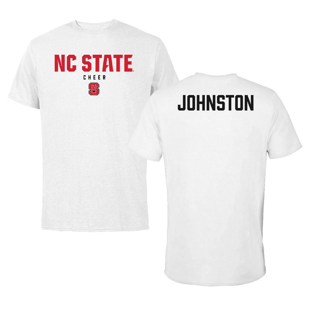 North Carolina State University Cheer White Tee - Chris Johnston