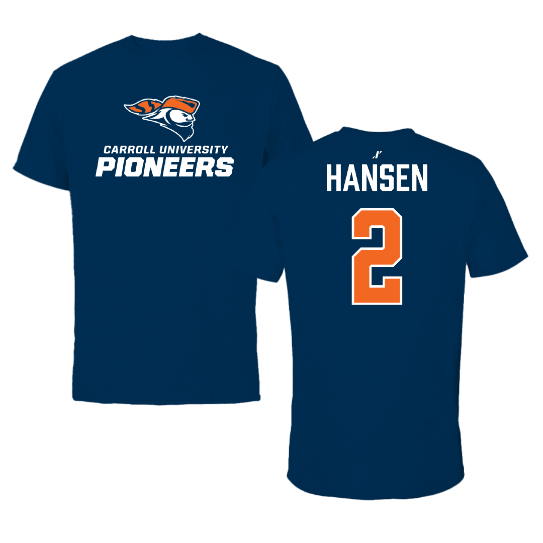 Carroll University Soccer Navy Performance Tee - #2 Leah Hansen