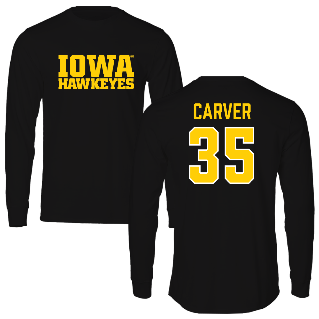 University of Iowa Soccer (W) Black Performance Long Sleeve - #35 Sofia Carver