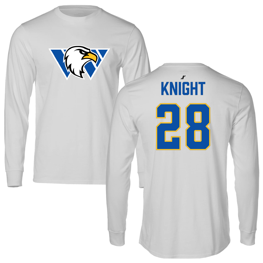 Williams Baptist University Baseball Light Gray Performance Long Sleeve - #28 Owen Knight