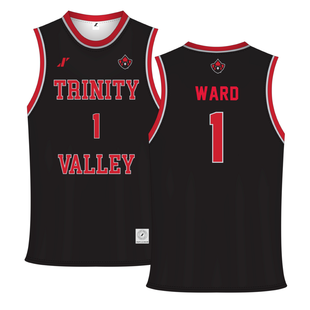 Trinity Valley Community College Black Basketball Jersey - #1 Saliz Ward