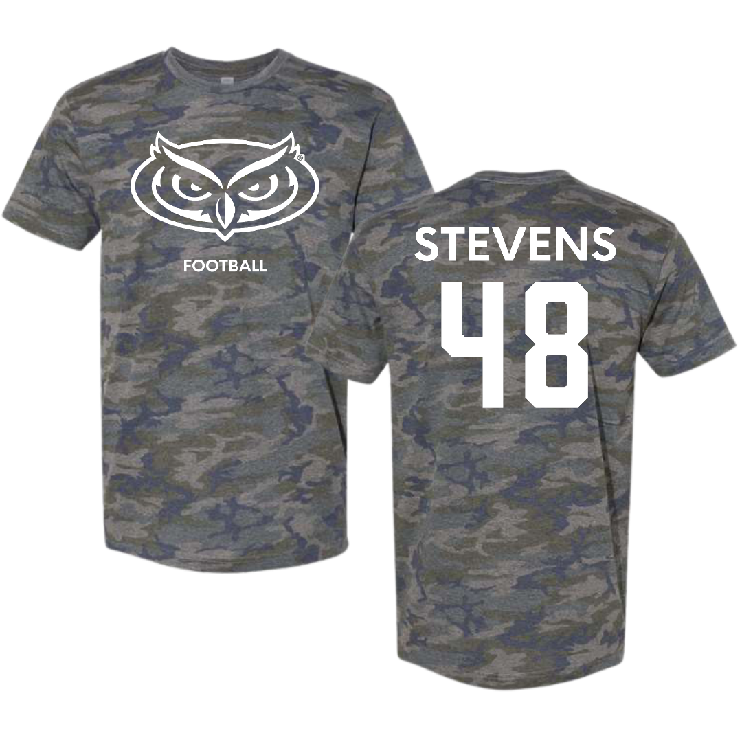 Florida Atlantic University Football Vintage Camo Tee - #48 Dai'Sean Stevens