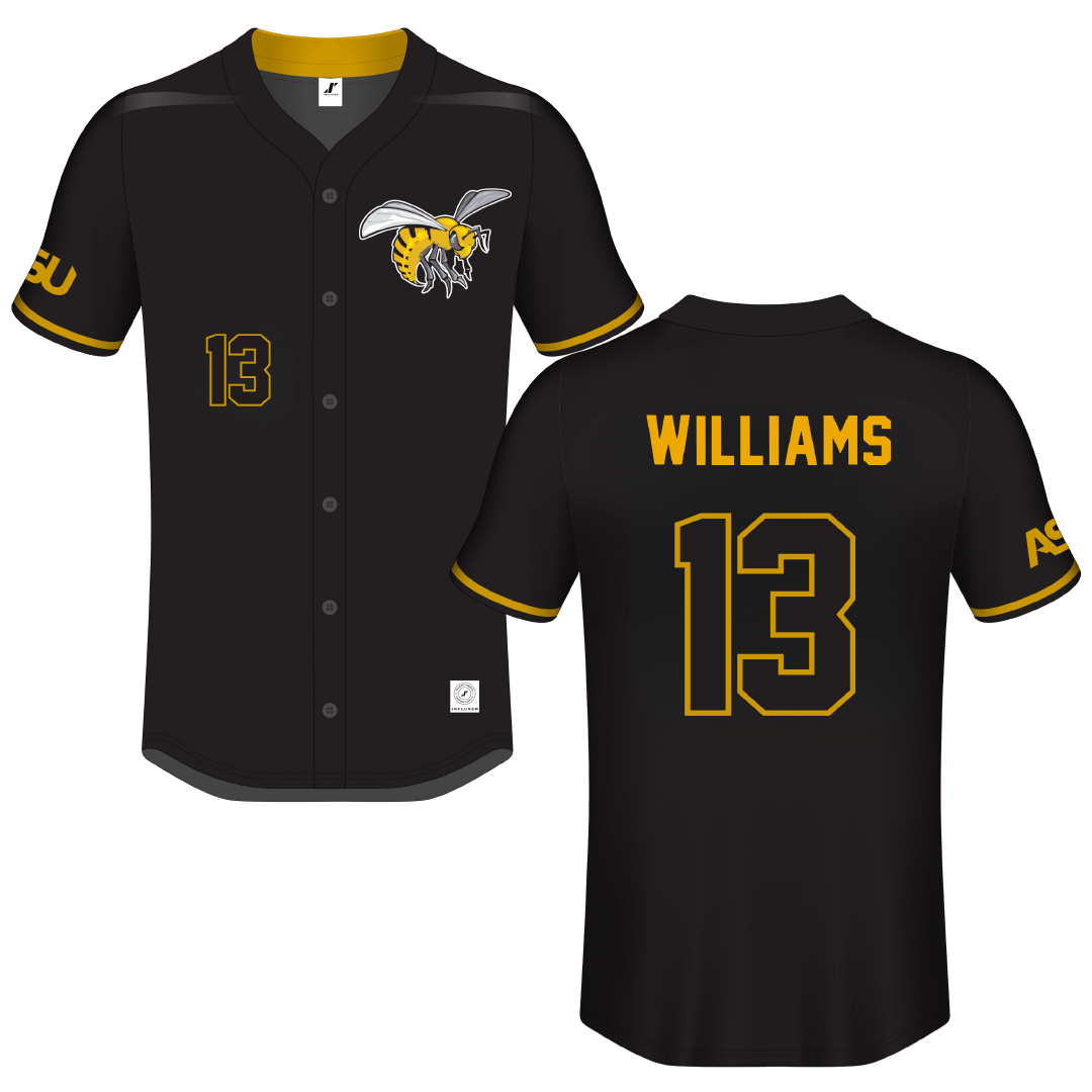 Alabama State University Black Button-Down Jersey - #13 Bailee Williams