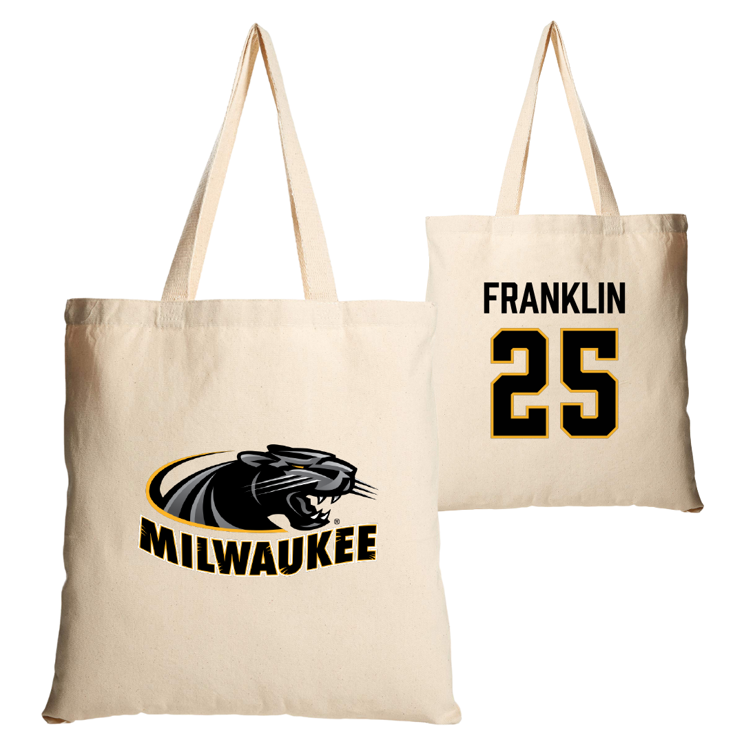 University of Wisconsin-Milwaukee Basketball Tan Canvas Tote Bag - #25 Aaron Franklin