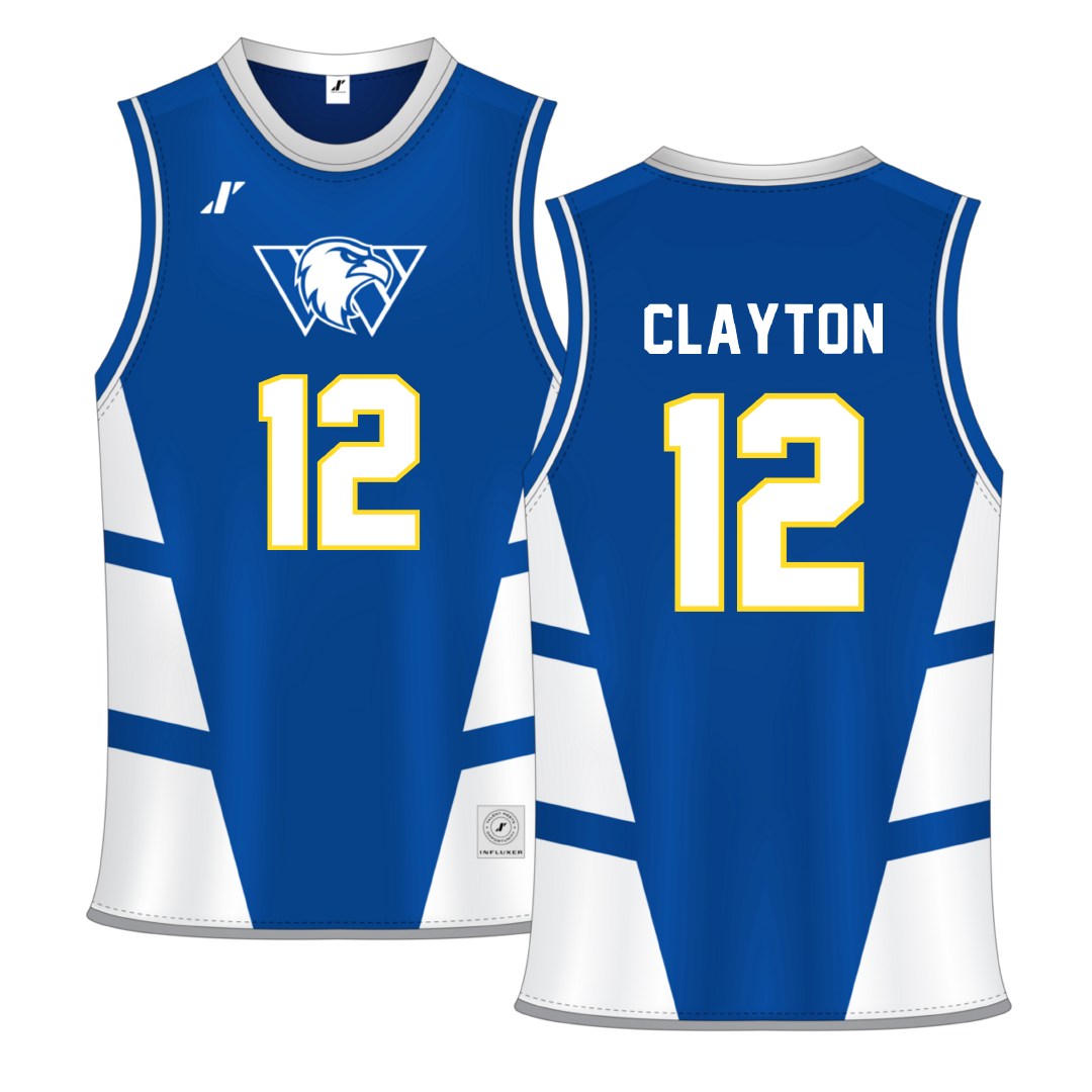 Williams Baptist University Blue Basketball Jersey - #12 Joe Clayton